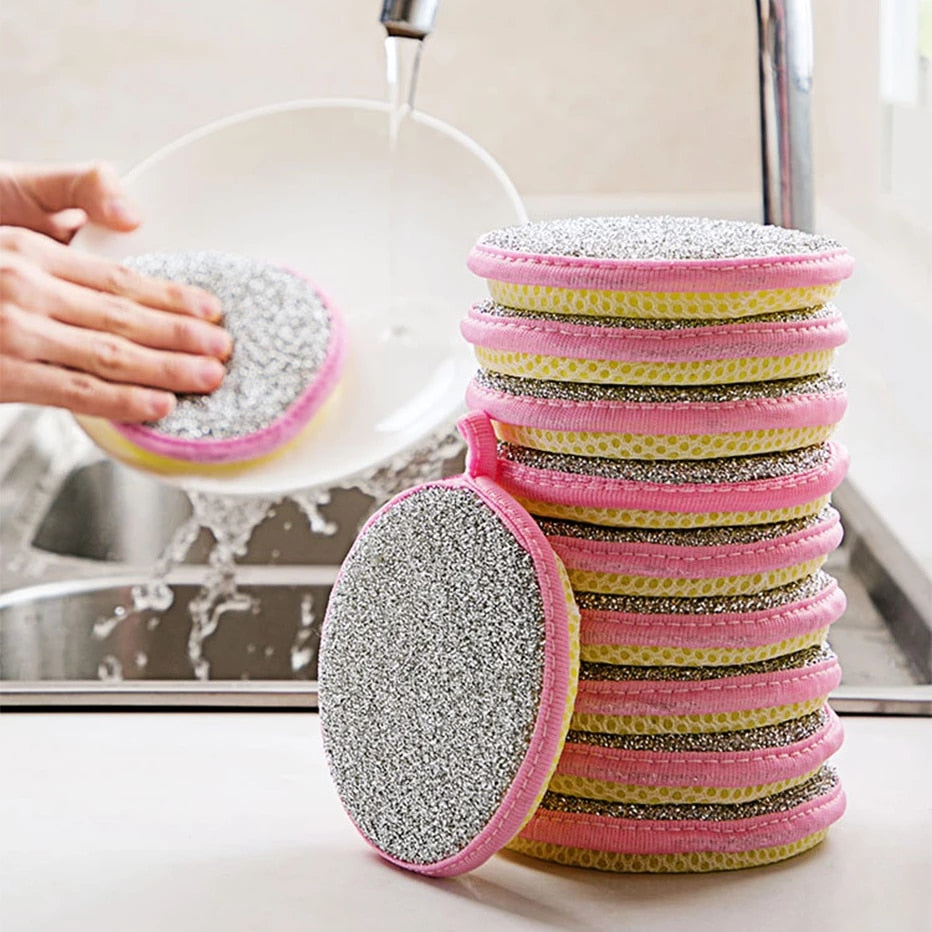 Kitchen Sponge,Multi-purpose Double-faced Scouring Pads Dish Washing  Scrub,Stains Removing Cleaning Brush (Pack of 50) 