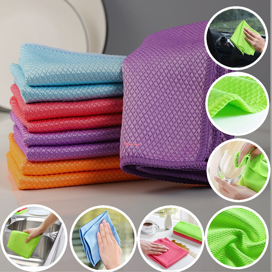 Nano Streak Free Magic Microfiber Cleaning Cloths Easy Clean Nanoscale,Fish  Scale Window Mirror Glass Car Stainless Steel Cleaning,Lint Free Dish cloth  Wine Glass Polishing Towel,Reusable,Pack 6,Mix - Yahoo Shopping
