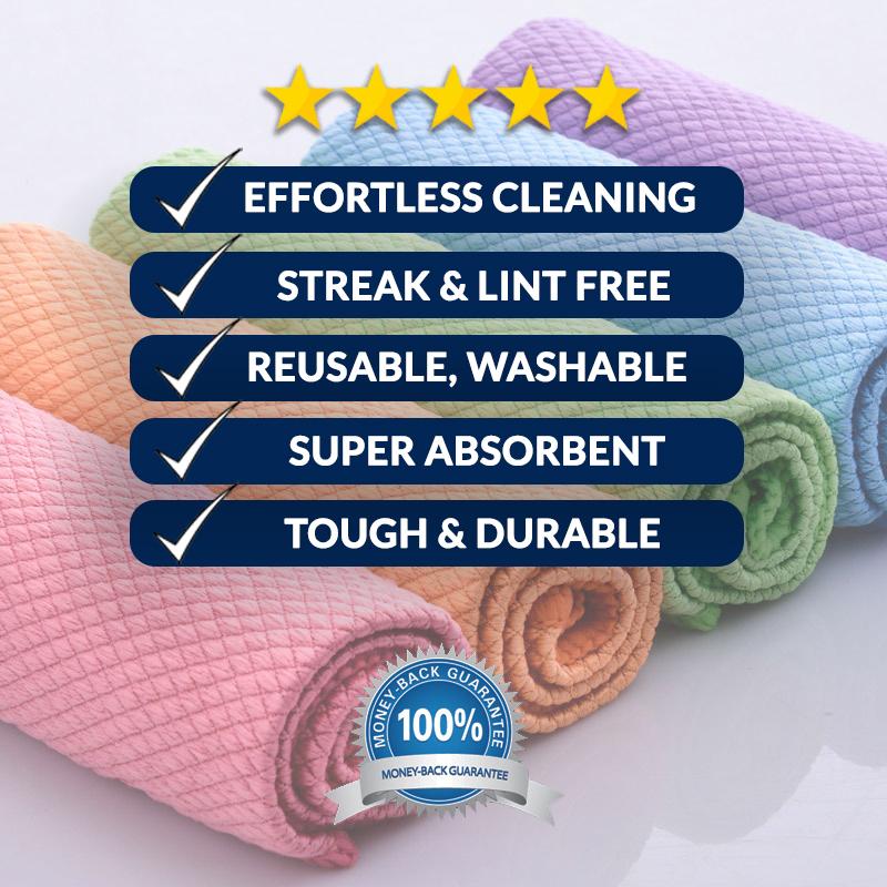 30*40cm Microfiber Cleaning Cloth NanoScale Streak-Free Miracle Scale Wipe  Reusable Easy Clean Washing Rags Home Cleaning Tools